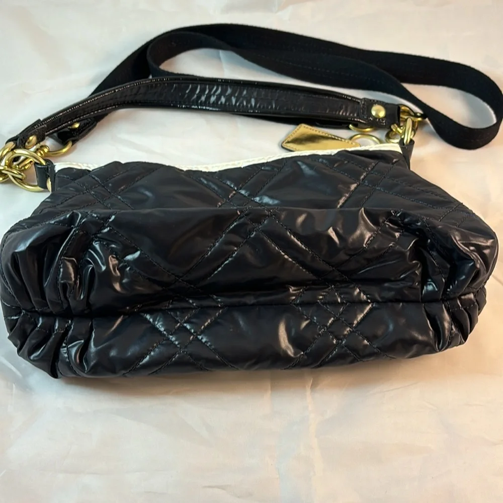 Coach Poppy Ski Bunny Black & White Quilted Nylon Crossbody Bag 15871 - Picture 16 of 16